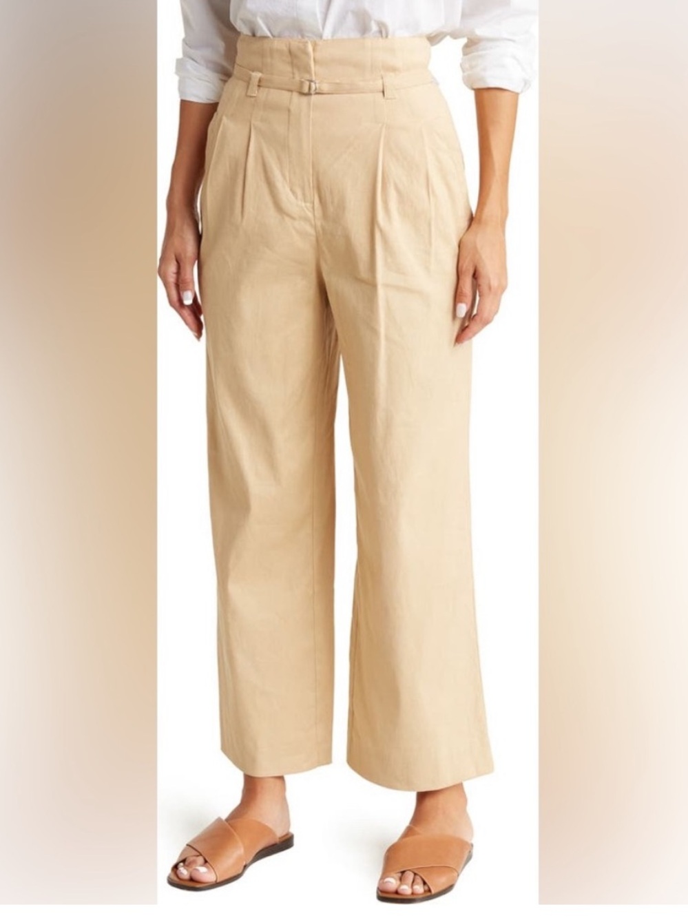 NWT Derek Lam Linen Blend Wide Leg Pants Size 4
